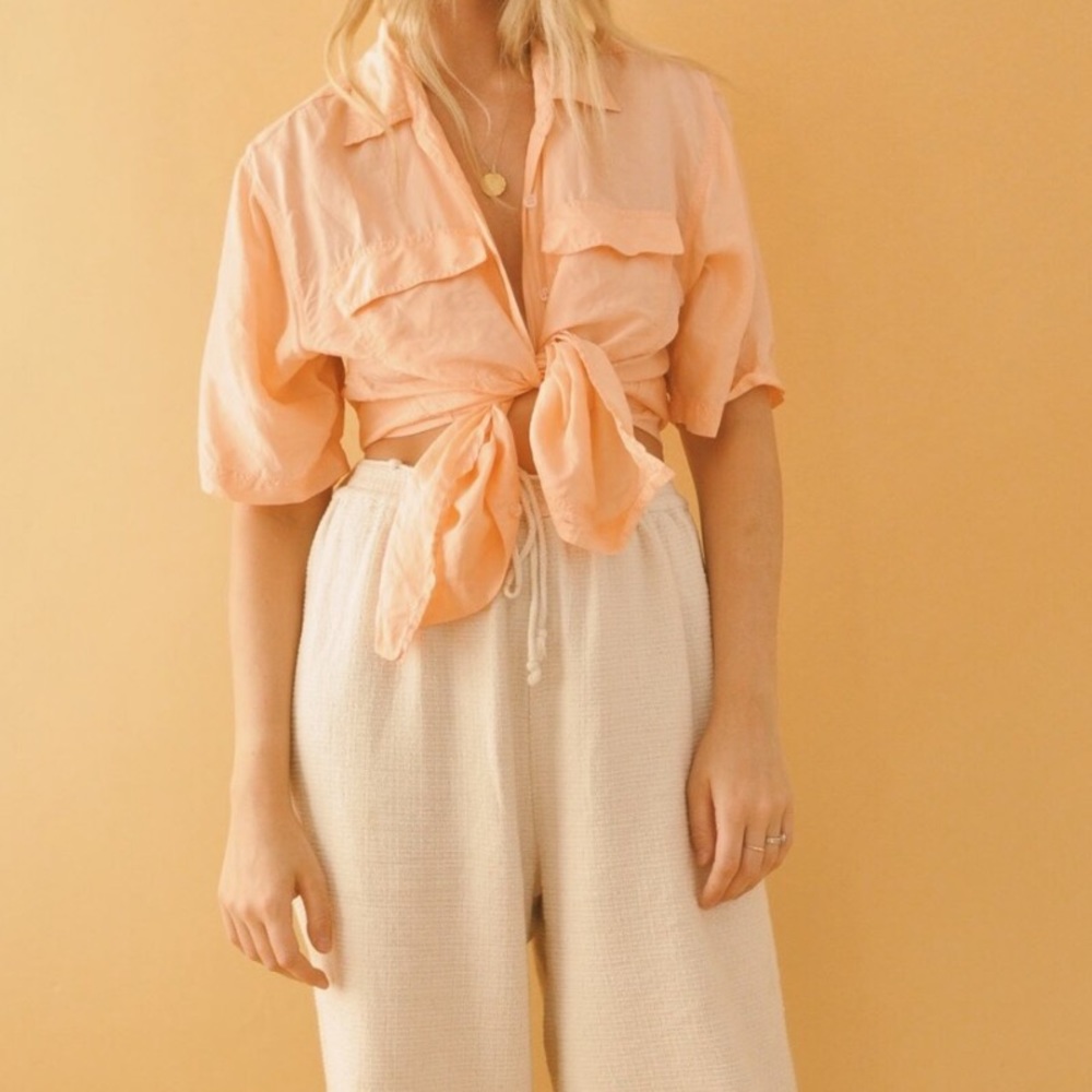 Vintage pink silk tee